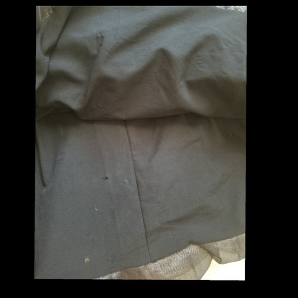 NICOLE MILLER METALLIC RUFFLE HEM STRAPLESS DRESS - Picture 8 of 8